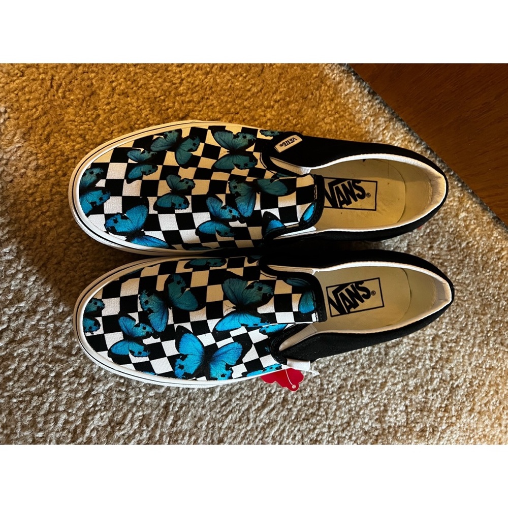 BRAND NEW Blue Butterfly Vans
